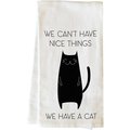 One Bella Casa One Bella Casa 82864TW Cant Have Nice Things Cat Tea Towel - Black 82864TW